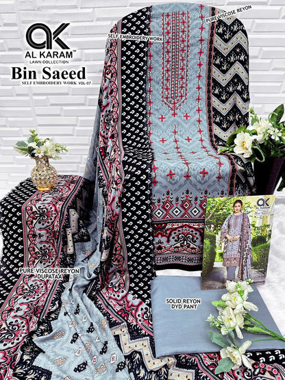 Bin Saeed Vol 7 Al Karam Viscose Reyon Karachi Salwar Suits Exporter