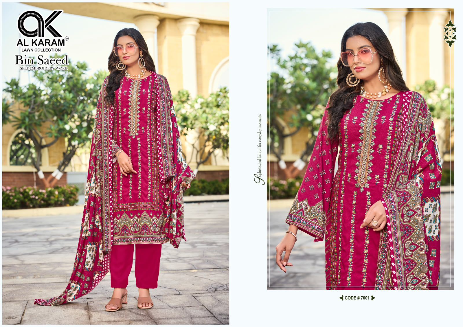 Bin Saeed Vol 7 Al Karam Viscose Reyon Karachi Salwar Suits Exporter