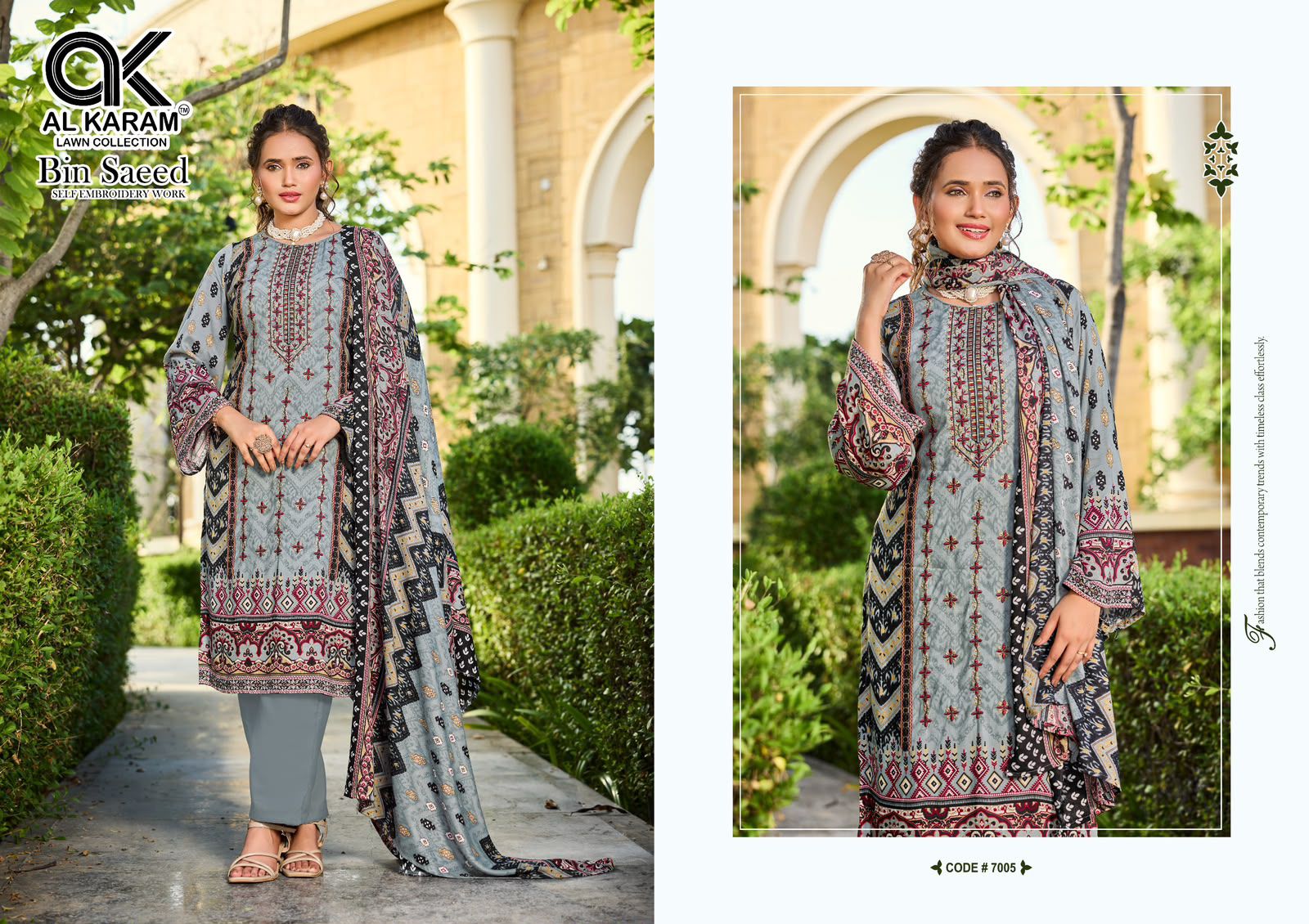 Bin Saeed Vol 7 Al Karam Viscose Reyon Karachi Salwar Suits Exporter