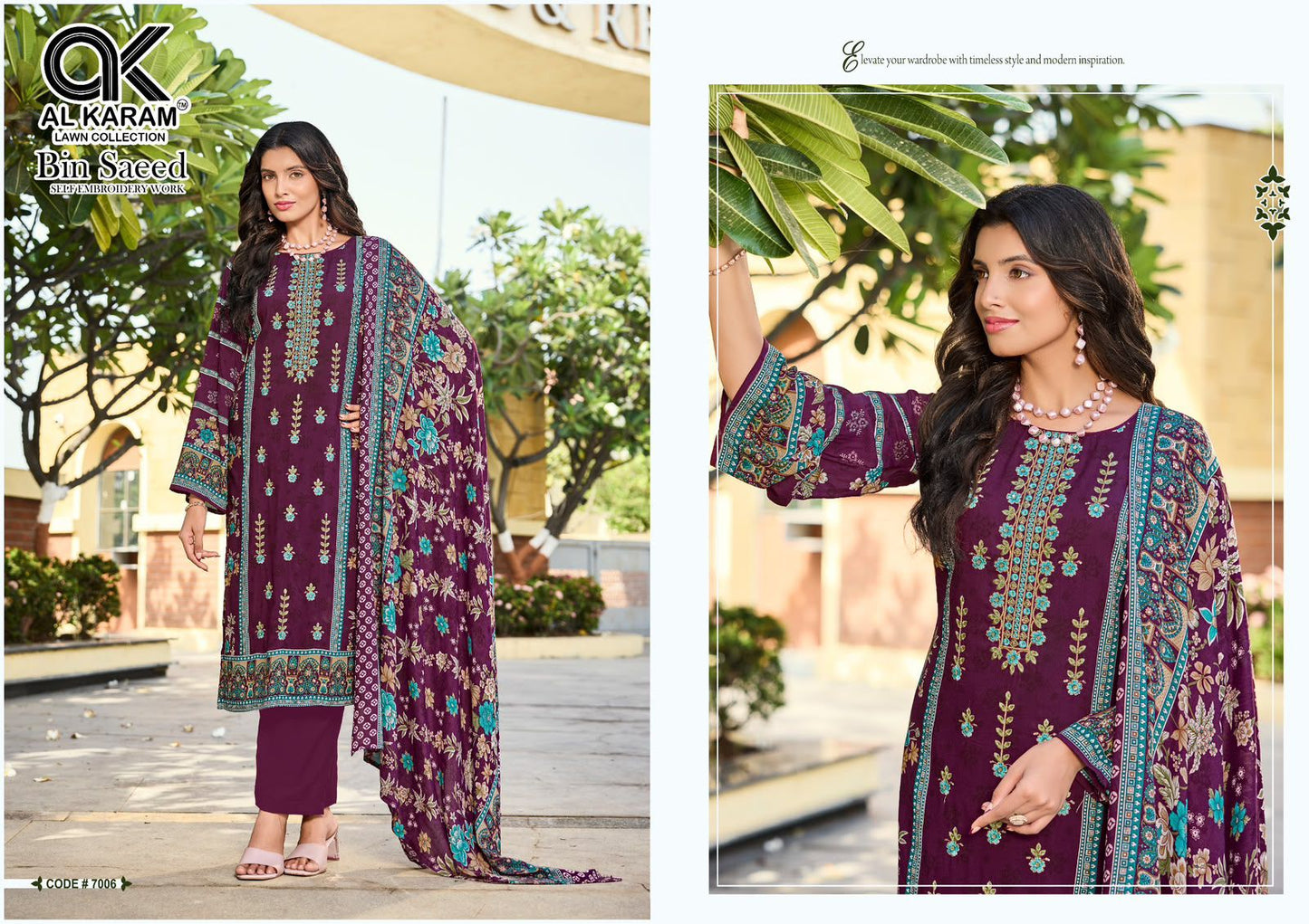 Bin Saeed Vol 7 Al Karam Viscose Reyon Karachi Salwar Suits Exporter