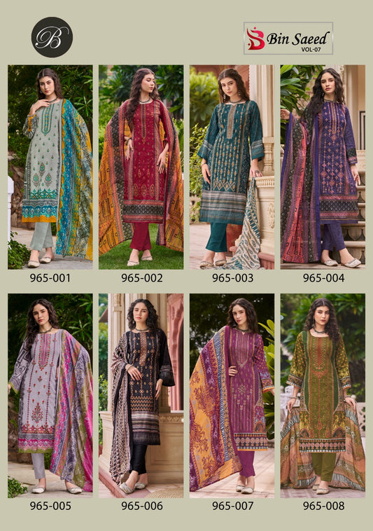 Bin Saeed Vol 7 Belliza Designer Studio Cotton Karachi Salwar Suits Wholesale Price