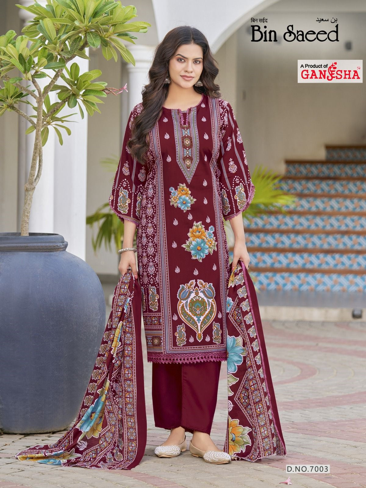 Bin Saeed Vol 7 Ganesha Mix Cotton Karachi Salwar Suits Wholesale