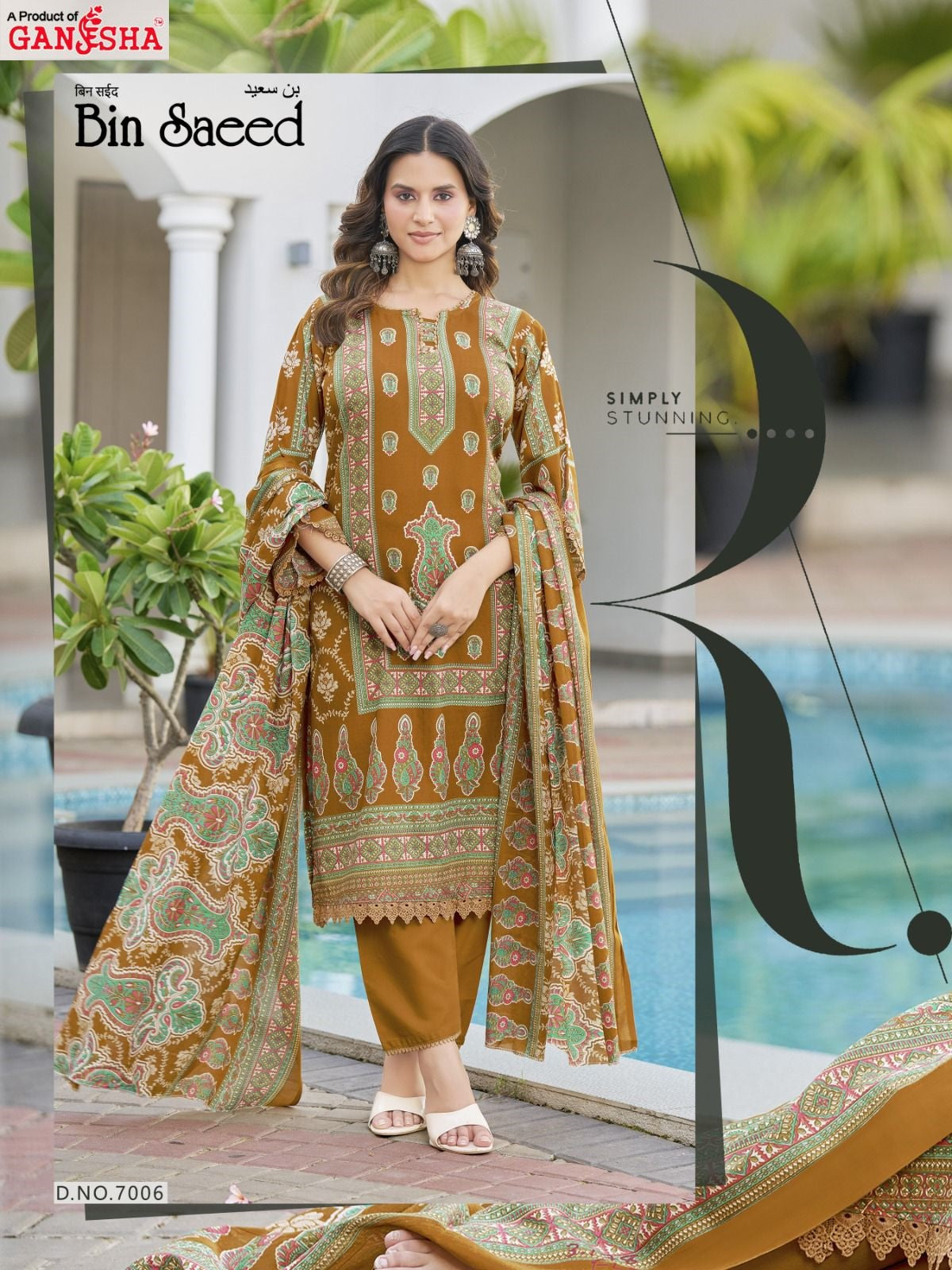 Bin Saeed Vol 7 Ganesha Mix Cotton Karachi Salwar Suits Wholesale