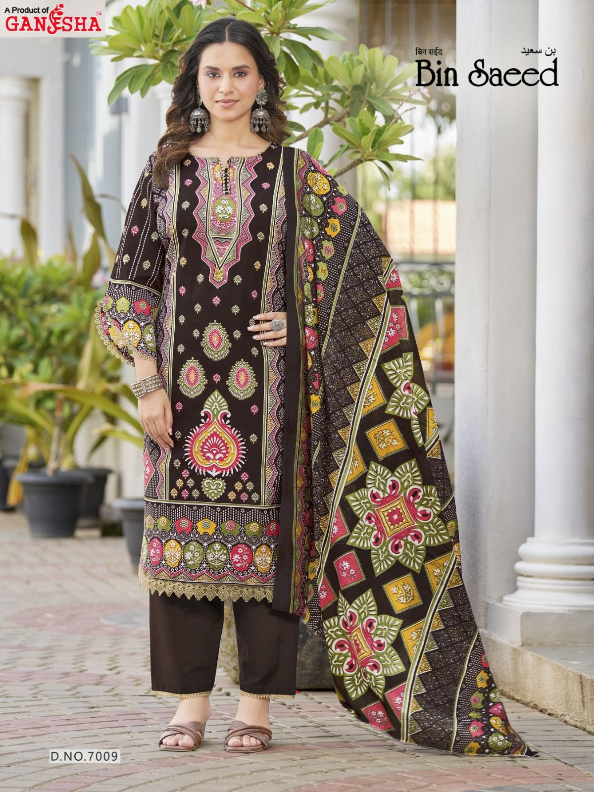 Bin Saeed Vol 7 Ganesha Mix Cotton Karachi Salwar Suits Wholesale