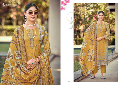 Bin Saeed Vol 7 Kavyakala Cambric Karachi Salwar Suits Exporter Ahmedabad