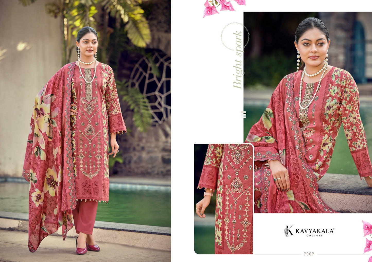 Bin Saeed Vol 7 Kavyakala Cambric Karachi Salwar Suits Exporter Ahmedabad
