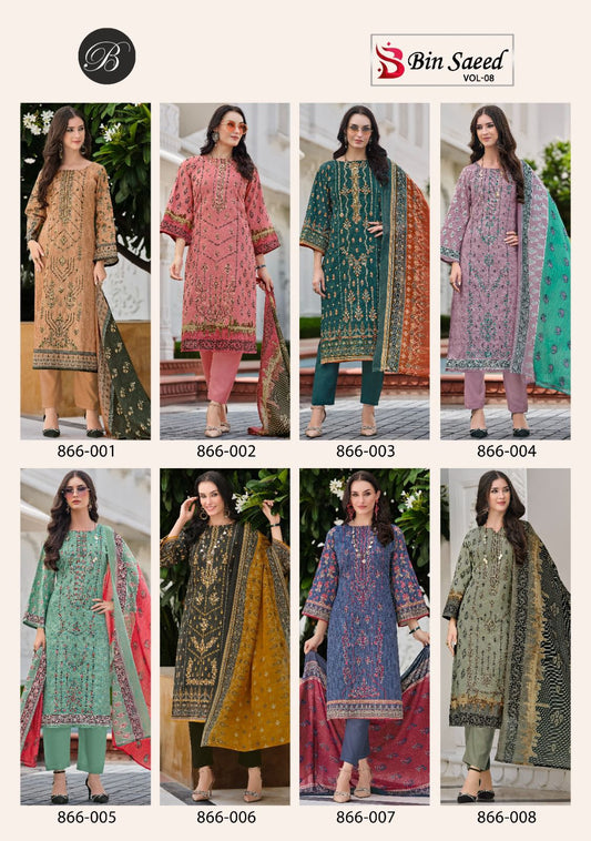 Bin Saeed Vol 8 Belliza Designer Studio Cotton Karachi Salwar Suits Wholesale Price