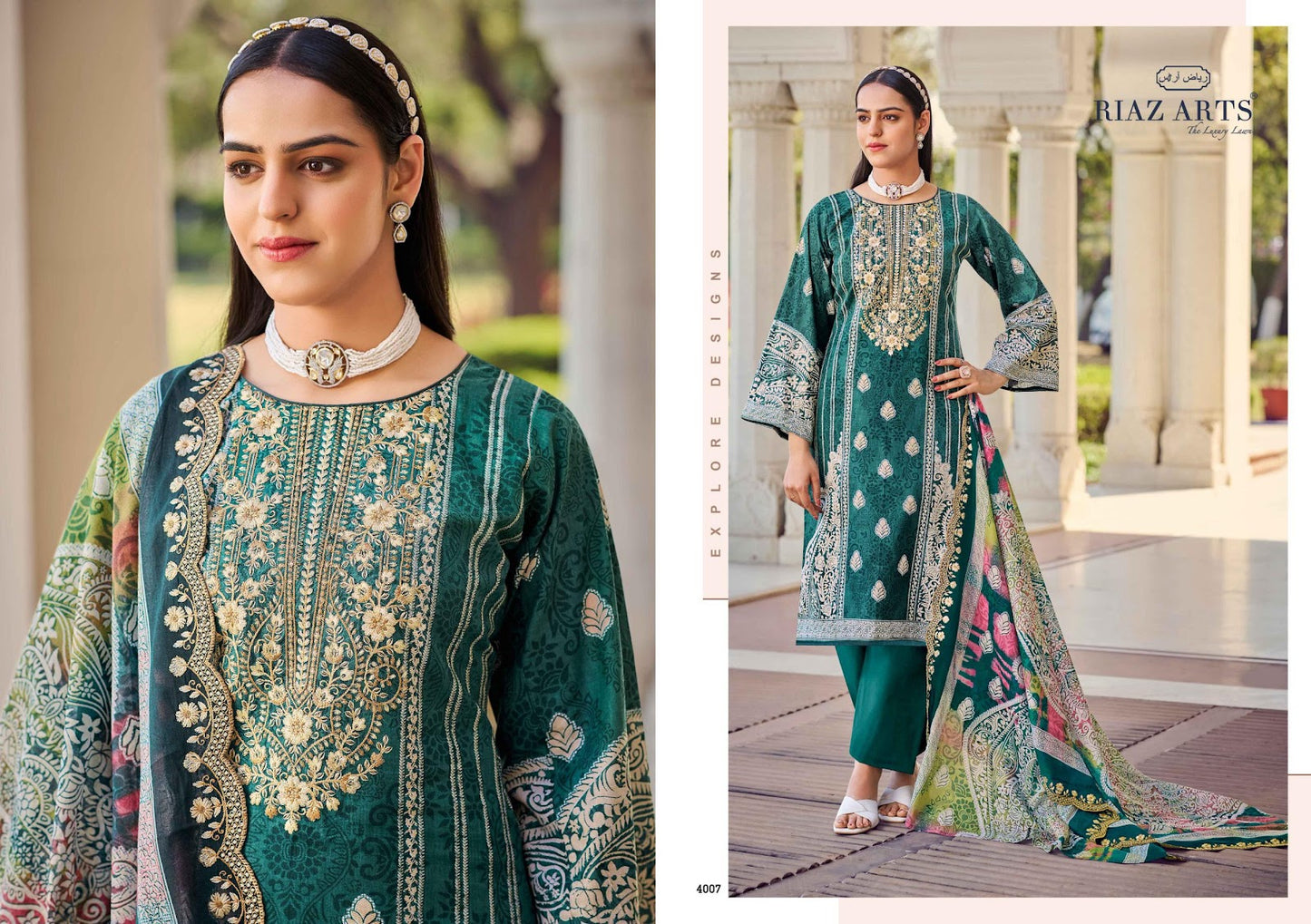 Bin Saeed Vol 8 Riaz Art Pure Cotton Karachi Salwar Suits Exporter Gujarat