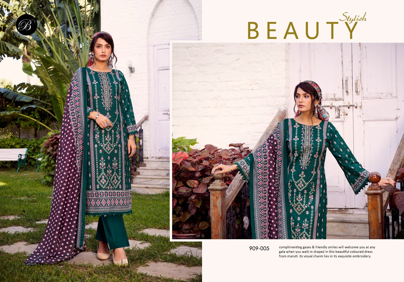 Bin Saeed Vol 9 Belliza Designer Studio Cotton Karachi Salwar Suits Wholesaler