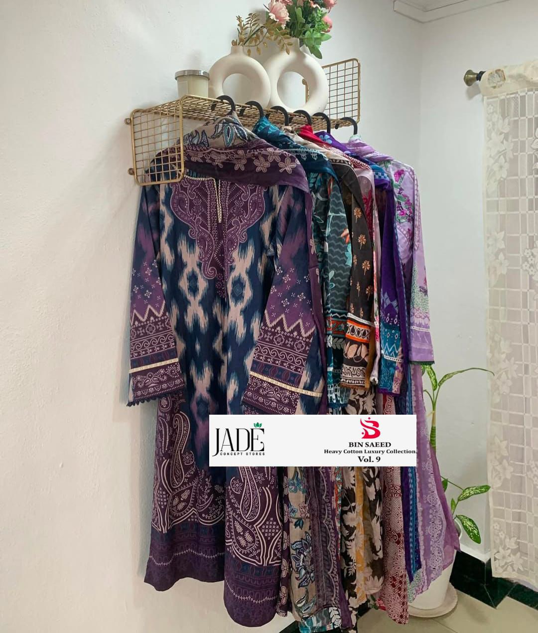 Bin Saeed Vol 9 Heavy Cotton Luxury Collection Jade Lawn Karachi Readymade Suits Supplier India