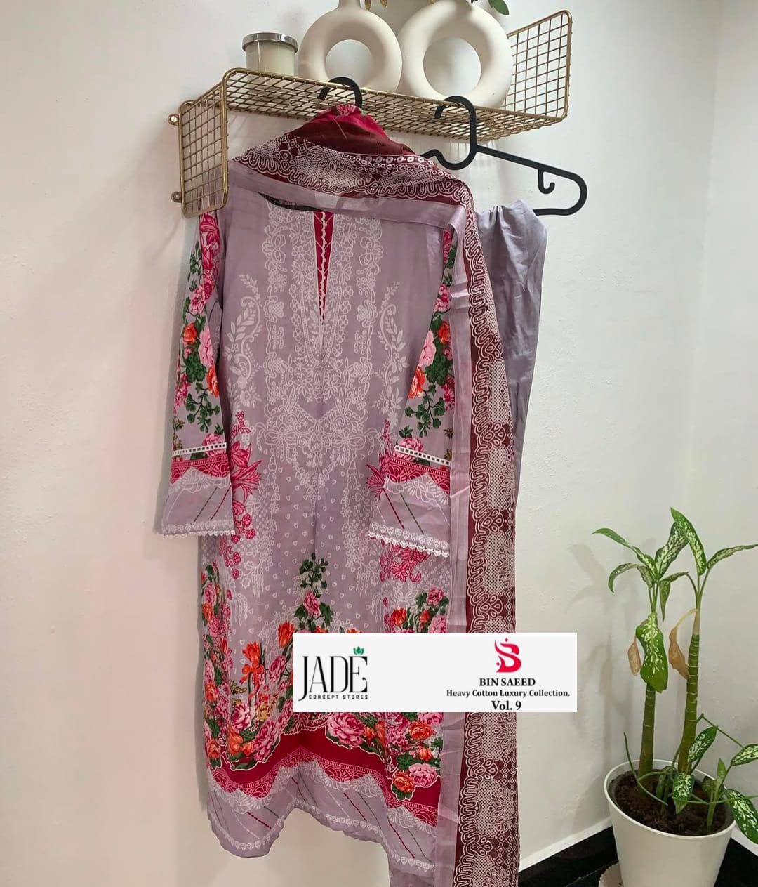 Bin Saeed Vol 9 Heavy Cotton Luxury Collection Jade Lawn Karachi Readymade Suits Supplier India