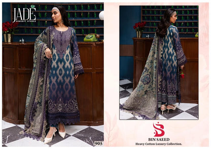 Bin Saeed Vol 9 Heavy Cotton Luxury Collection Jade Lawn Karachi Salwar Suits Wholesale