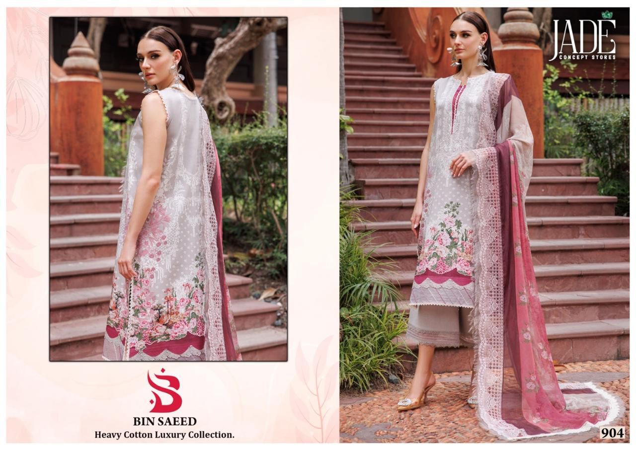 Bin Saeed Vol 9 Heavy Cotton Luxury Collection Jade Lawn Karachi Salwar Suits Wholesale