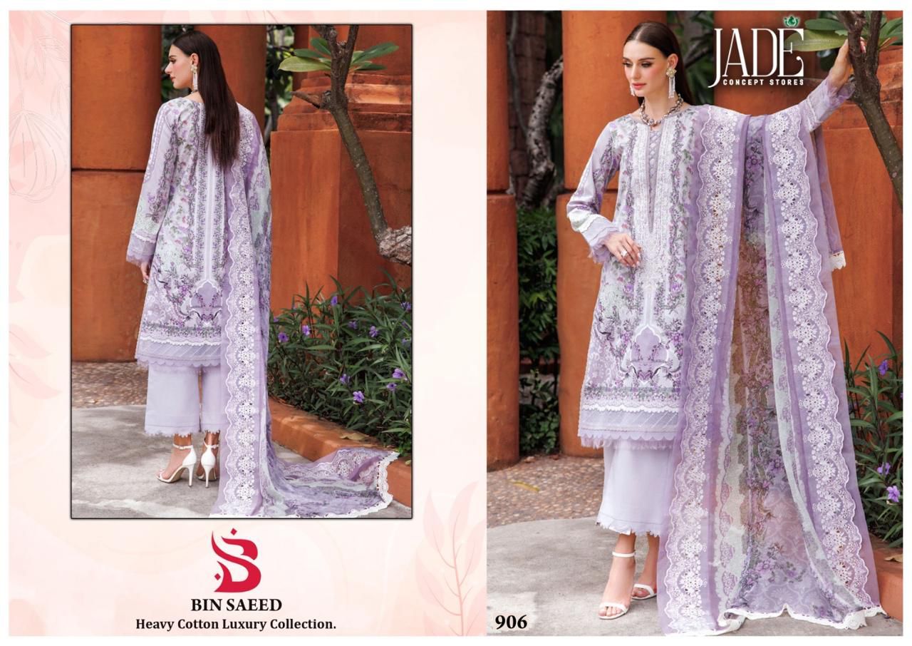 Bin Saeed Vol 9 Heavy Cotton Luxury Collection Jade Lawn Karachi Salwar Suits Wholesale