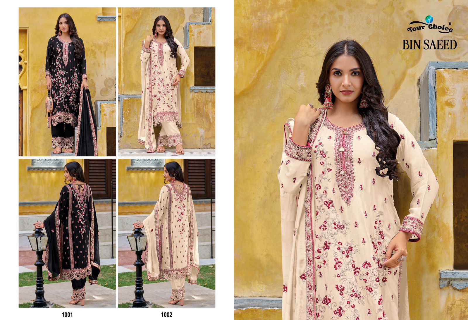 Bin Saeed Your Choice Chinon Pakistani Readymade Suits Manufacturer India