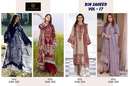 Bin Saheed Vol 17 Aaliz Prints Mix Cotton Karachi Readymade Suits Manufacturer Ahmedabad