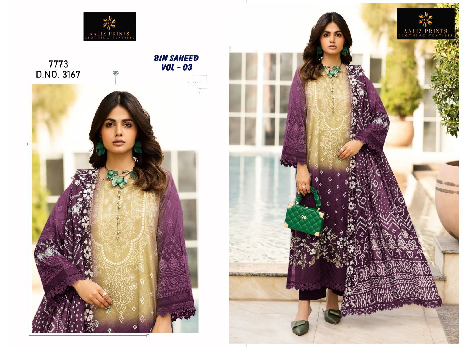 Bin Saheed Vol 3 Aaliz Prints Cotton Karachi Salwar Suits Supplier