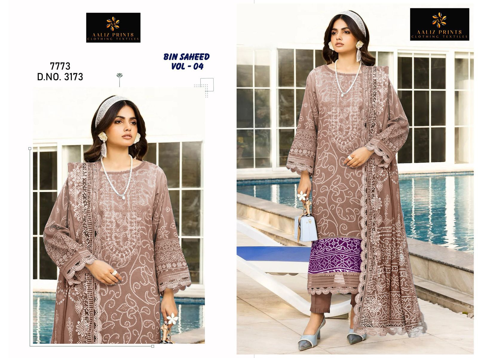 Bin Saheed Vol 4 Aaliz Prints Cotton Karachi Salwar Suits Exporter