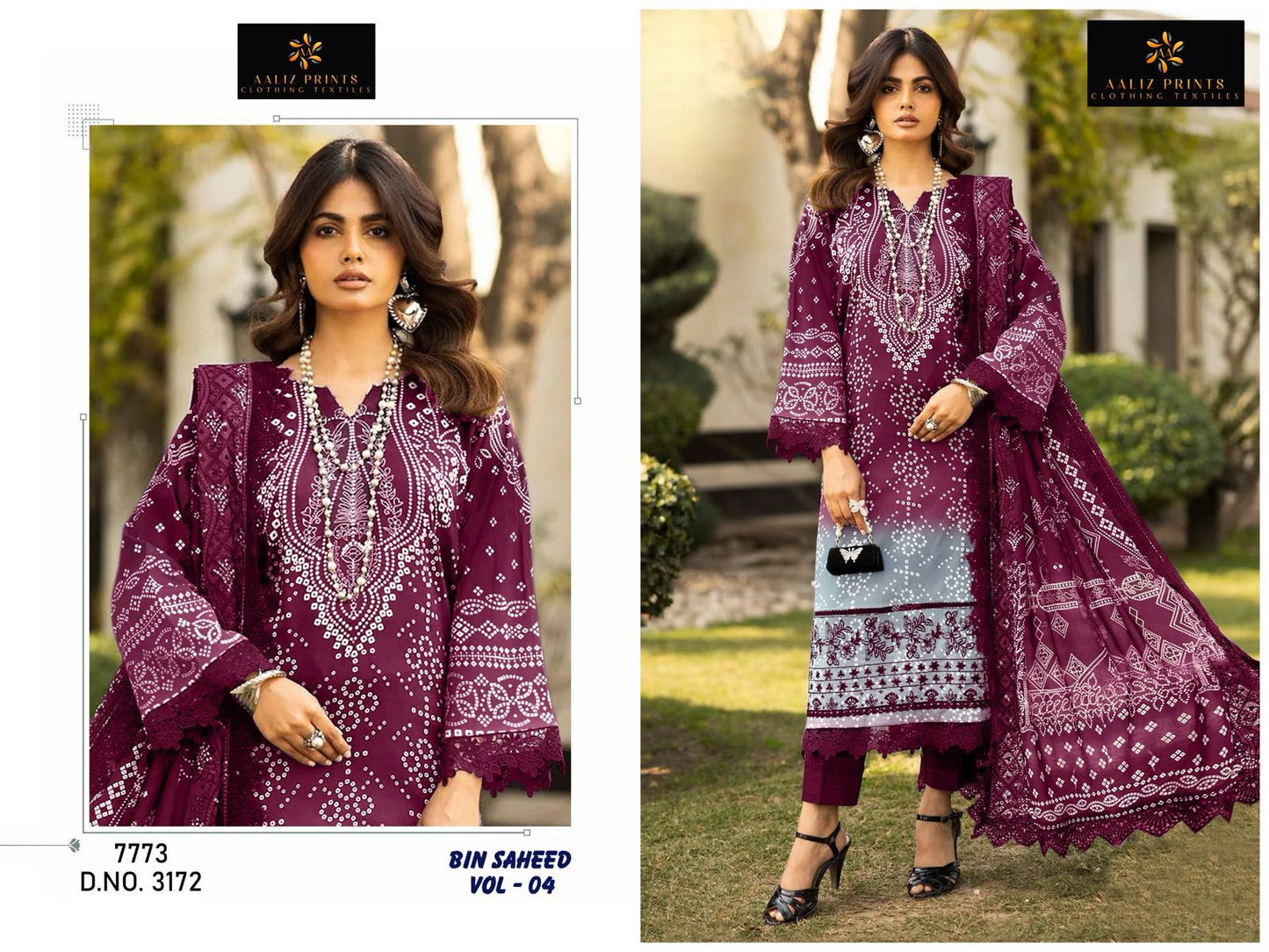 Bin Saheed Vol 4 Aaliz Prints Cotton Karachi Salwar Suits Exporter
