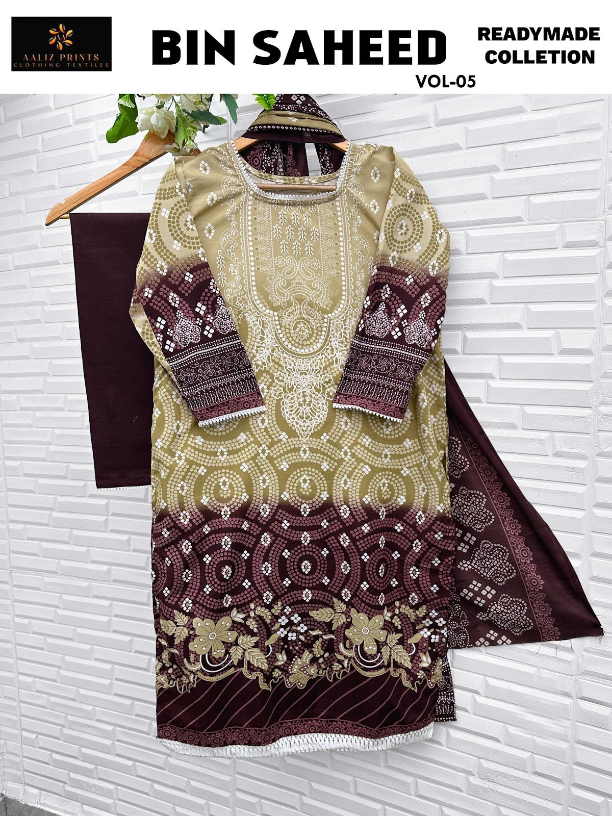 Bin Saheed Vol 5 Aaliz Prints Cotton Karachi Readymade Suits Supplier Gujarat