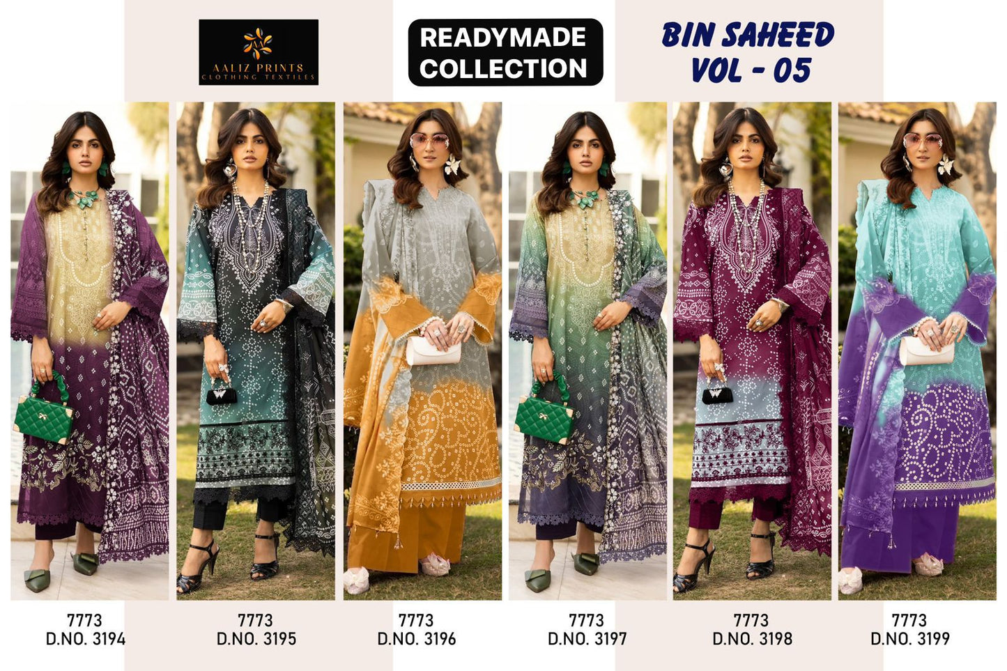 Bin Saheed Vol 5 Nx Aaliz Prints Soft Cotton Karachi Readymade Suits Supplier Gujarat