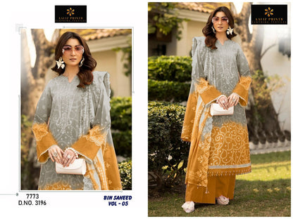 Bin Saheed Vol 5 Nx Aaliz Prints Soft Cotton Karachi Readymade Suits Supplier Gujarat