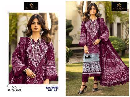 Bin Saheed Vol 5 Nx Aaliz Prints Soft Cotton Karachi Readymade Suits Supplier Gujarat