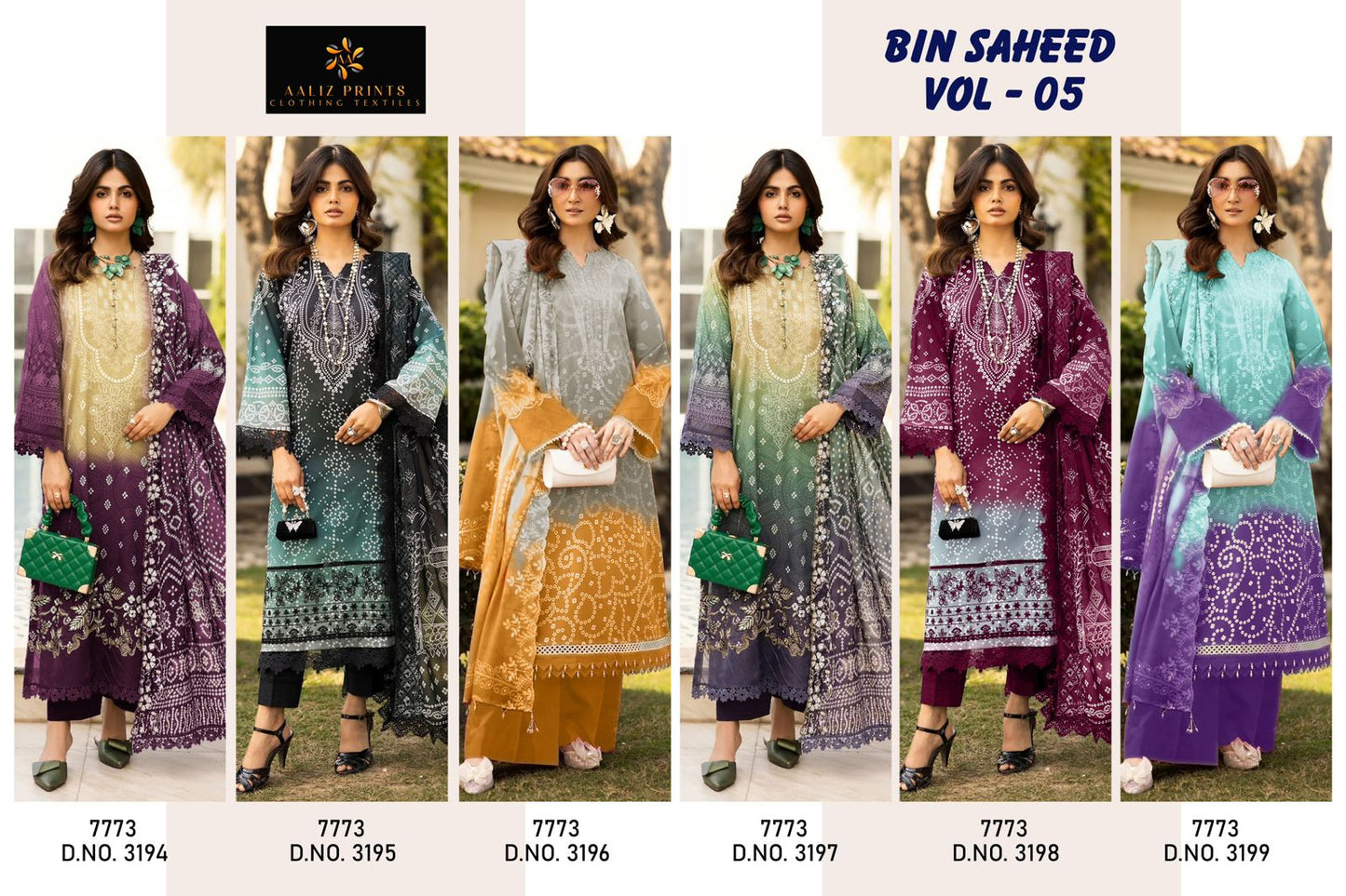 Bin Saheed Vol 5 Nx Aaliz Prints Cotton Karachi Salwar Suits Wholesaler