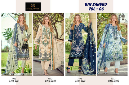 Bin Saheed Vol 6 Aaliz Prints Mix Cotton Karachi Salwar Suits Wholesale Rate