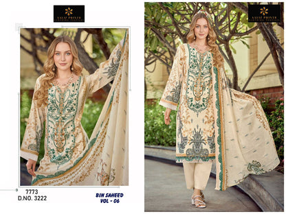 Bin Saheed Vol 6 Aaliz Prints Mix Cotton Karachi Salwar Suits Wholesale Rate