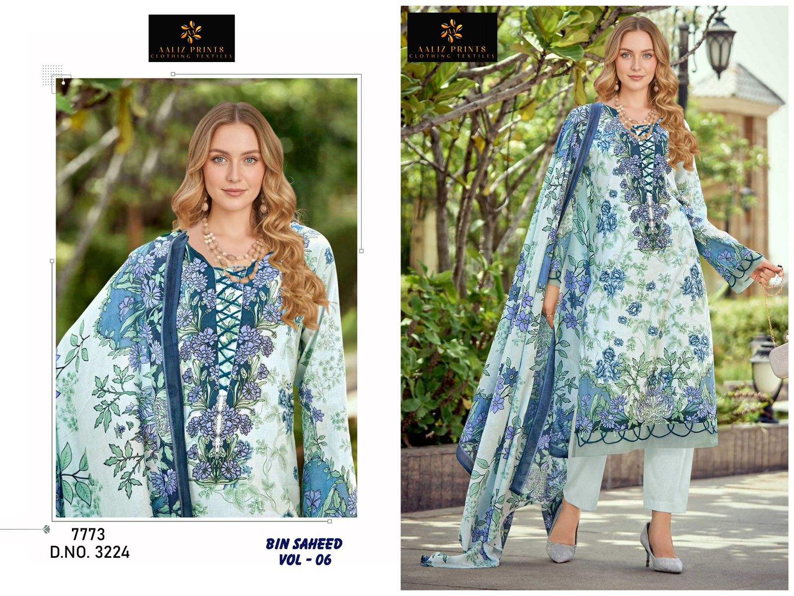 Bin Saheed Vol 6 Aaliz Prints Mix Cotton Karachi Salwar Suits Wholesale Rate