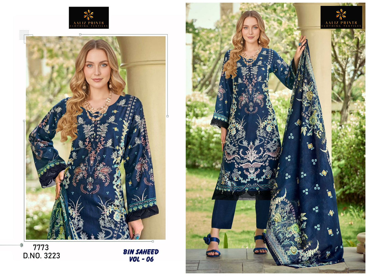 Bin Saheed Vol 6 Aaliz Prints Mix Cotton Karachi Salwar Suits Wholesale Rate