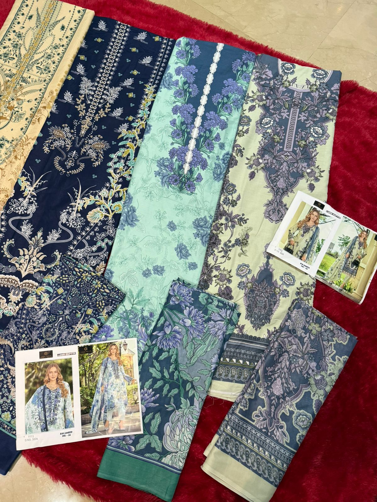 Bin Saheed Vol 6 Aaliz Prints Mix Cotton Karachi Salwar Suits Wholesale Rate