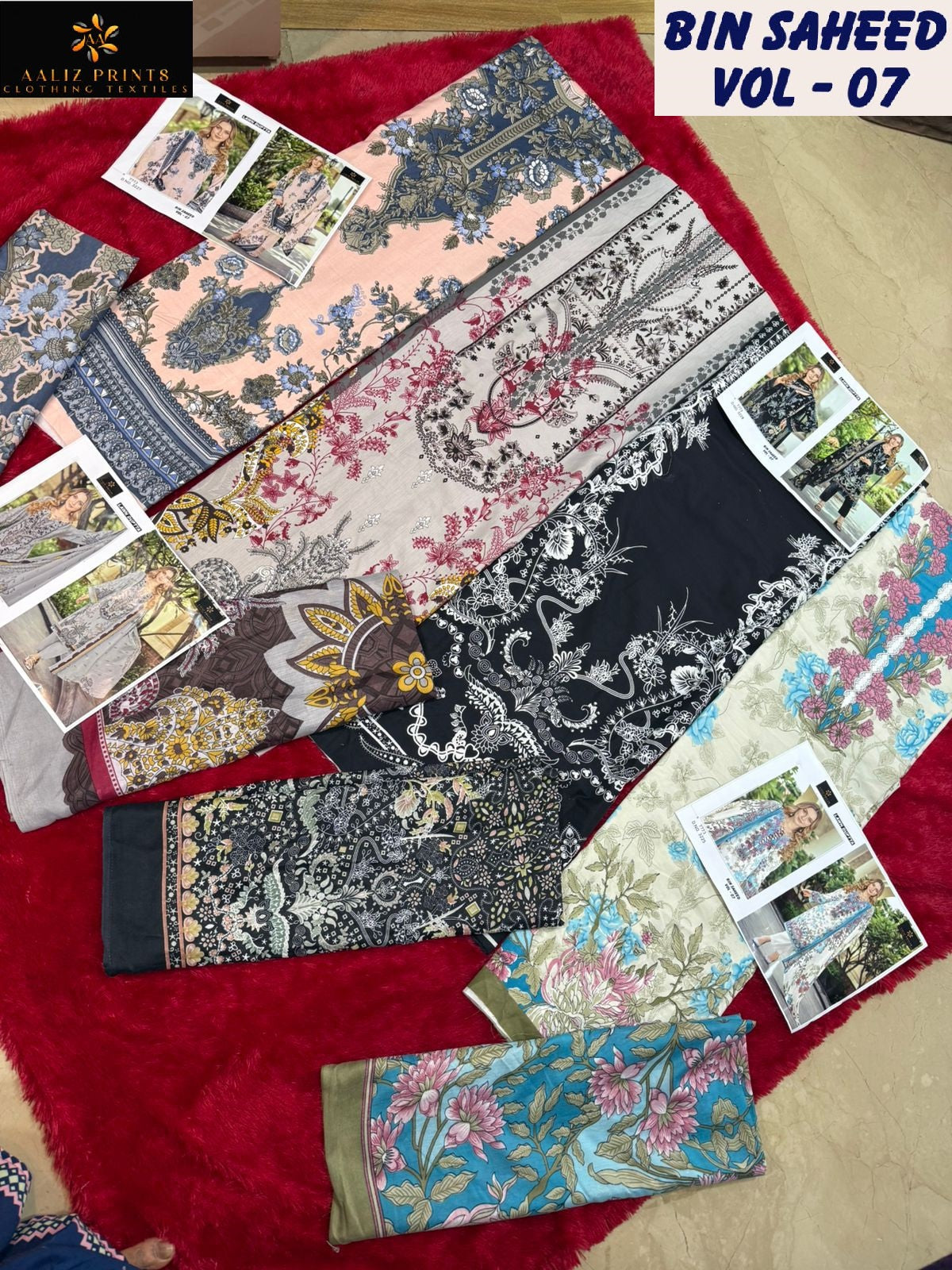 Bin Saheed Vol 7 Aaliz Prints Mix Cotton Karachi Salwar Suits Wholesaler