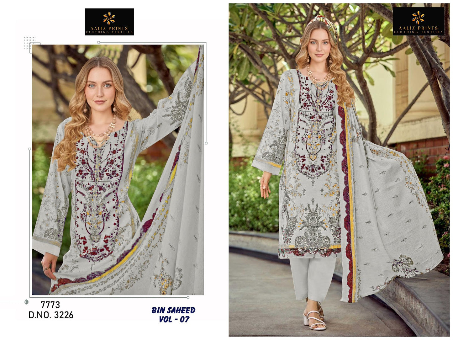 Bin Saheed Vol 7 Aaliz Prints Mix Cotton Karachi Salwar Suits Wholesaler