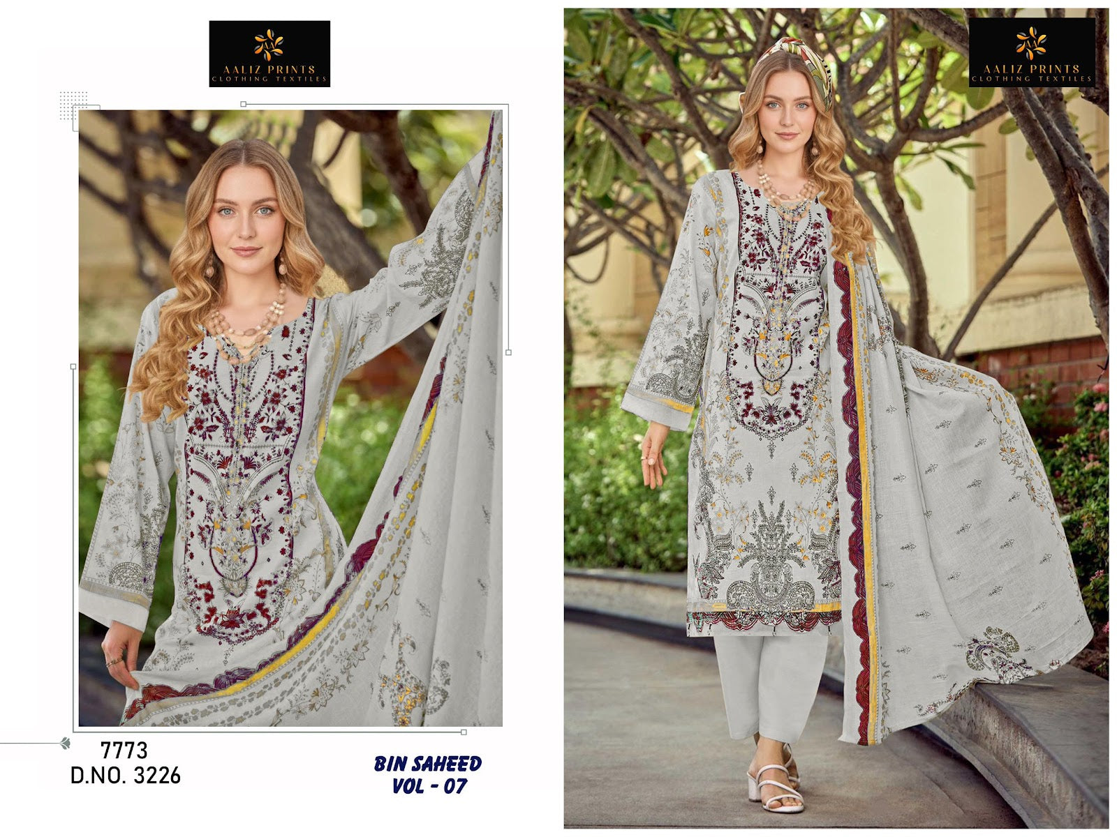 Bin Saheed Vol 7 Aaliz Prints Mix Cotton Karachi Salwar Suits Wholesaler