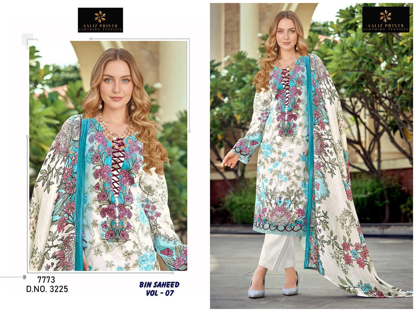 Bin Saheed Vol 7 Aaliz Prints Mix Cotton Karachi Salwar Suits Wholesaler