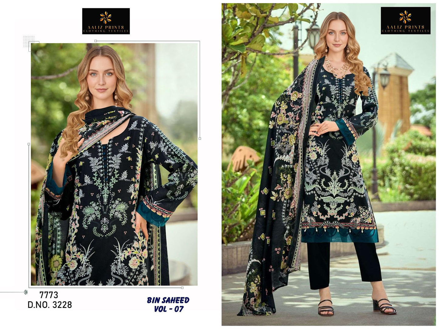 Bin Saheed Vol 7 Aaliz Prints Mix Cotton Karachi Salwar Suits Wholesaler
