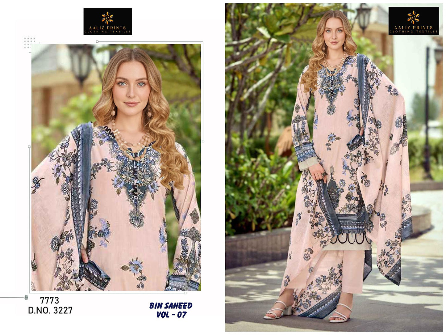 Bin Saheed Vol 7 Aaliz Prints Mix Cotton Karachi Salwar Suits Wholesaler