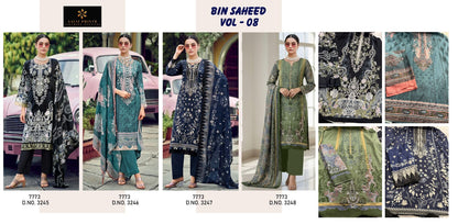 Bin Saheed Vol 8 Aaliz Prints Cotton Karachi Salwar Suits Supplier Gujarat