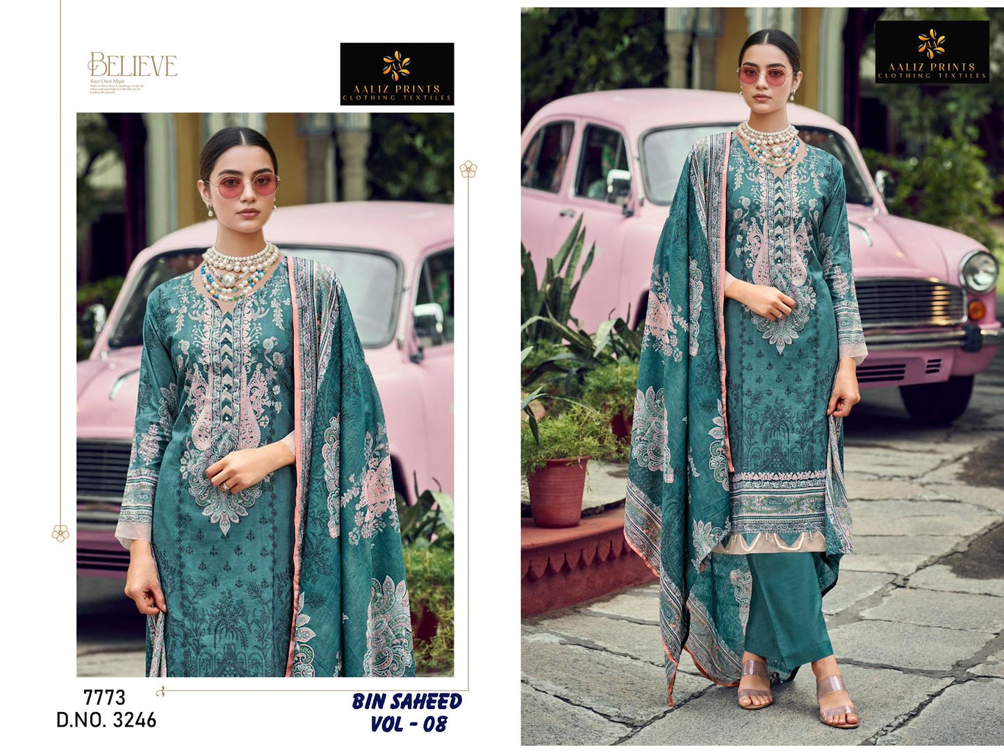 Bin Saheed Vol 8 Aaliz Prints Cotton Karachi Salwar Suits Supplier Gujarat
