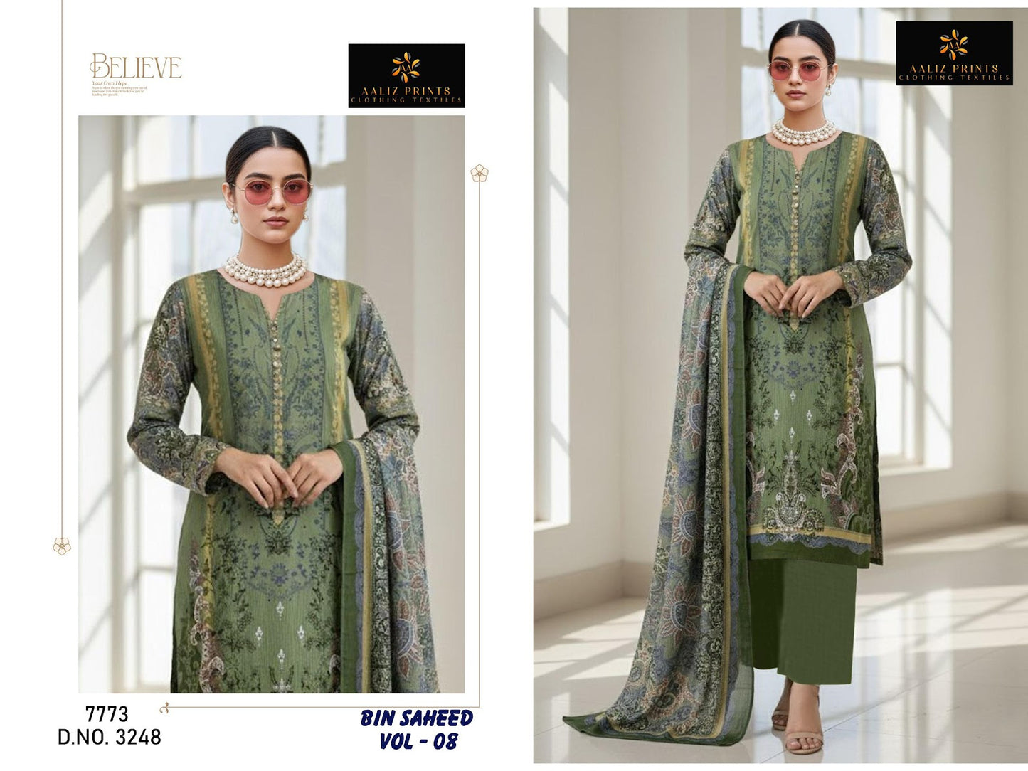 Bin Saheed Vol 8 Aaliz Prints Cotton Karachi Salwar Suits Supplier Gujarat