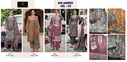 Bin Saheed Vol 9 Aaliz Prints Cotton Karachi Salwar Suits Manufacturer Gujarat
