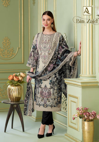 Bin Zaid Alok Cambric Cotton Karachi Salwar Suits Manufacturer Gujarat