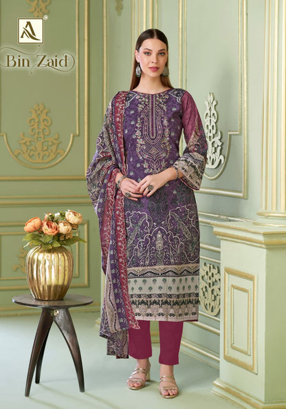 Bin Zaid Alok Cambric Cotton Karachi Salwar Suits Manufacturer Gujarat