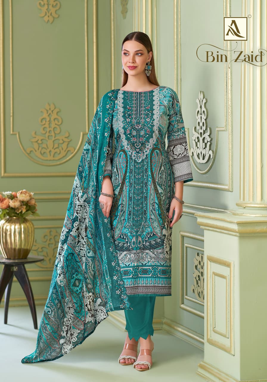 Bin Zaid Alok Cambric Cotton Karachi Salwar Suits Manufacturer Gujarat