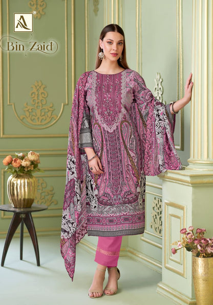 Bin Zaid Alok Cambric Cotton Karachi Salwar Suits Manufacturer Gujarat