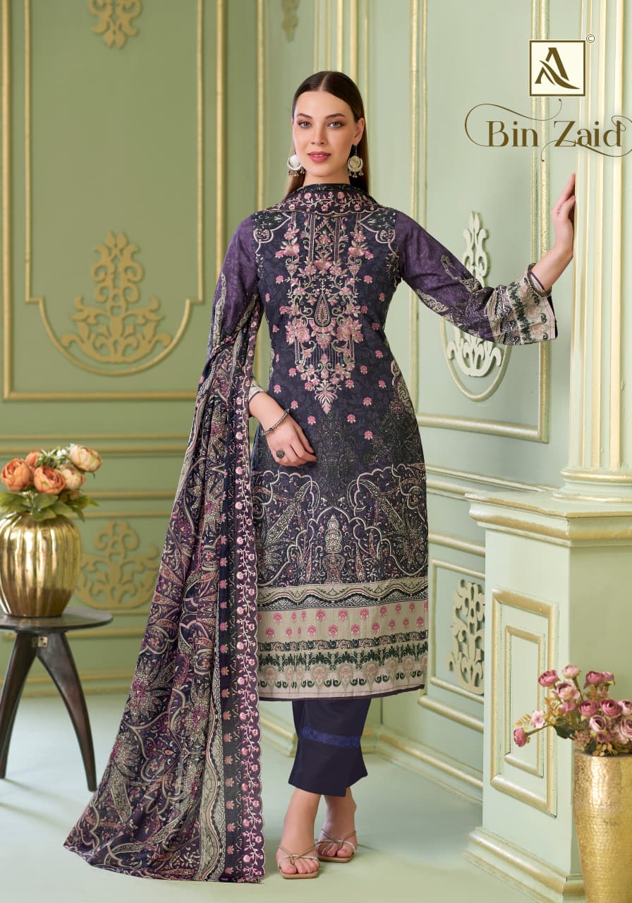 Bin Zaid Alok Cambric Cotton Karachi Salwar Suits Manufacturer Gujarat