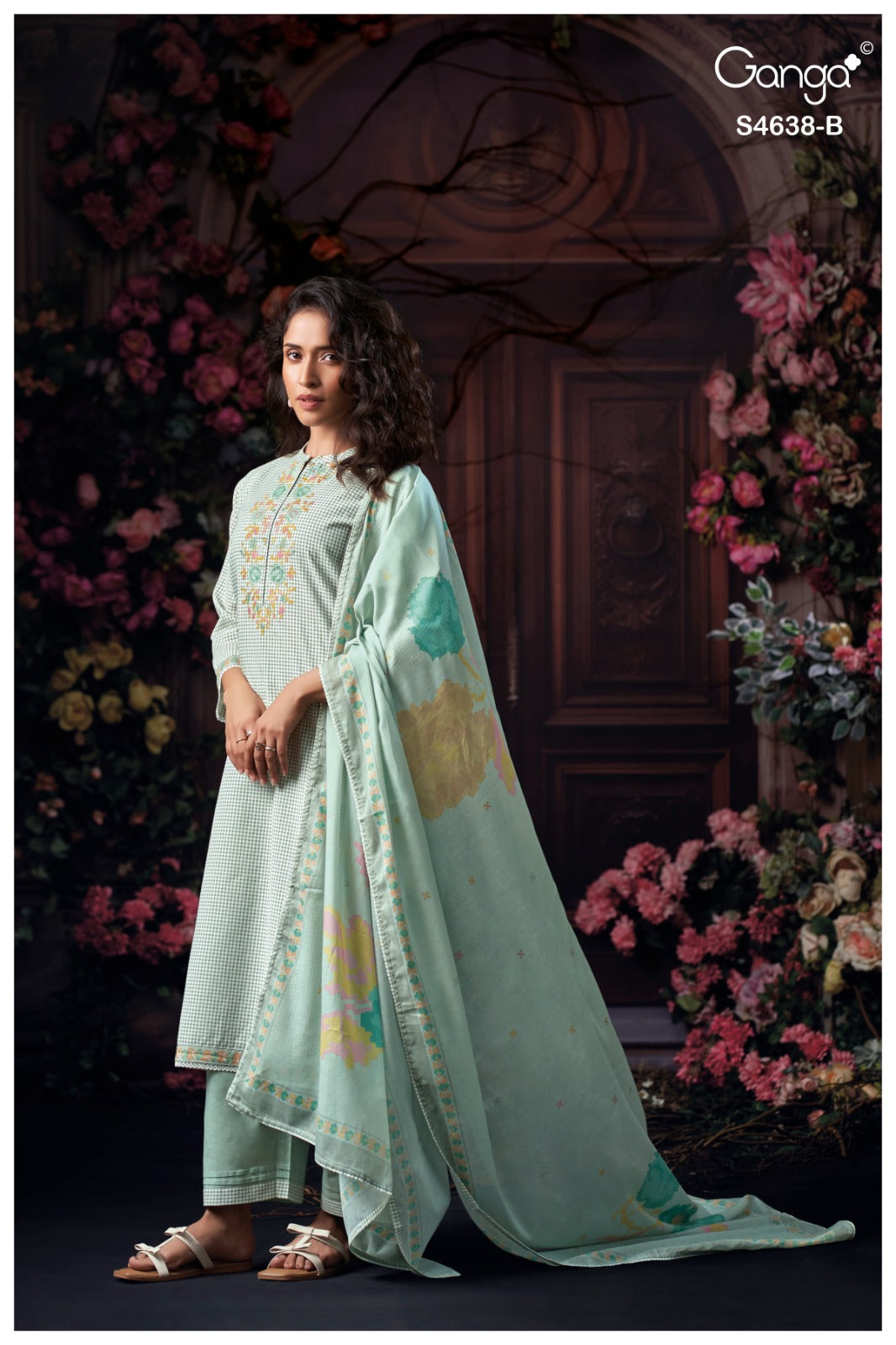 Binaara 4638 Ganga Cotton Plazzo Style Suits Supplier Gujarat