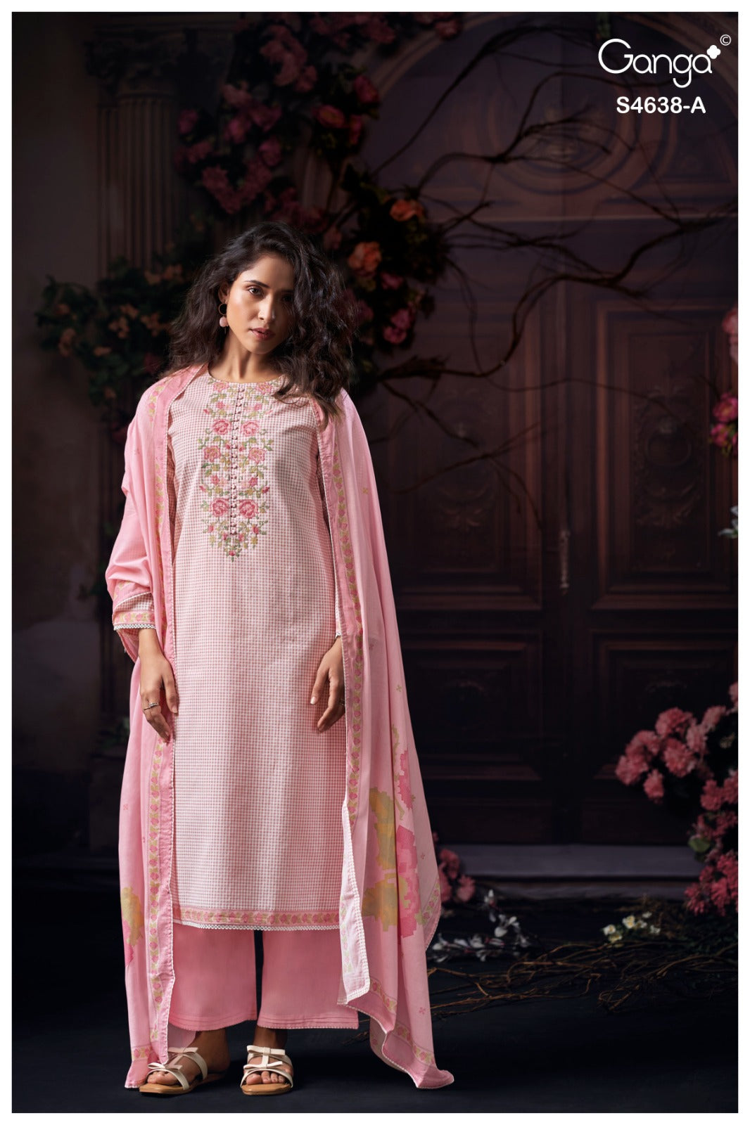 Binaara 4638 Ganga Cotton Plazzo Style Suits Supplier Gujarat